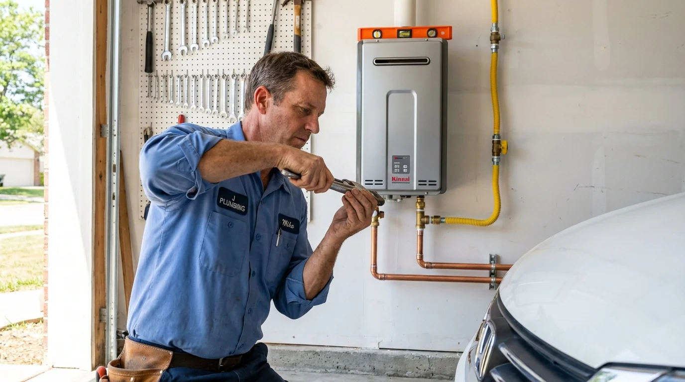 Tankless water heater installation by a Johns Plumbing LLC plumber in Zionsville